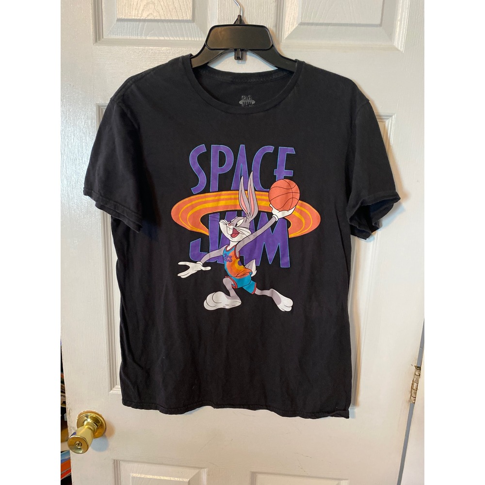 Space Jam‎ A New Legacy Bugs Bunny Graphic T-Shirt Mens Large Black Cotton Tee